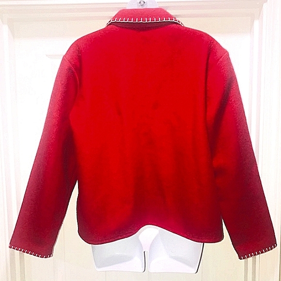 Vtg Take Two Clothing Co. Christmas Wool Embroided Patch Blazer M - Picture 8 of 15